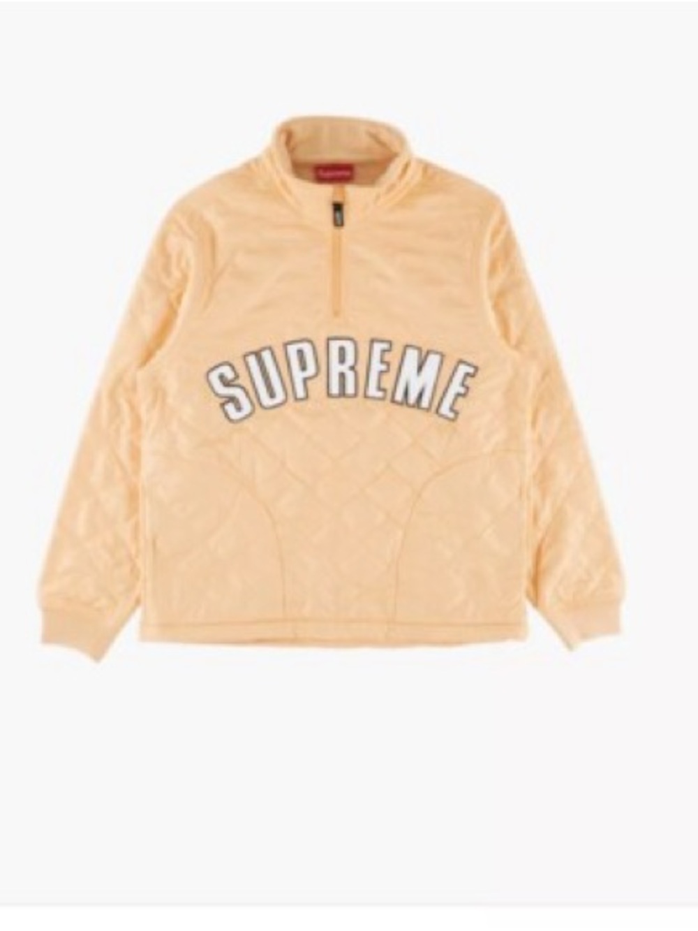 Supreme Quilted Half-Zip Pullover in Peach